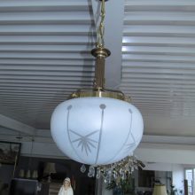 46_1 Glas-Messing-Lampe - Jugentstil